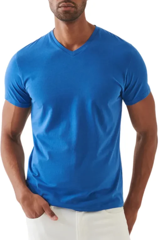 Pima Cotton Stretch V-Neck