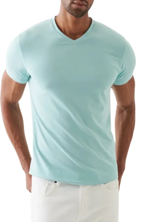 Pima Cotton Stretch V-Neck