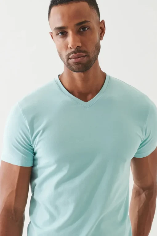 Pima Cotton Stretch V-Neck