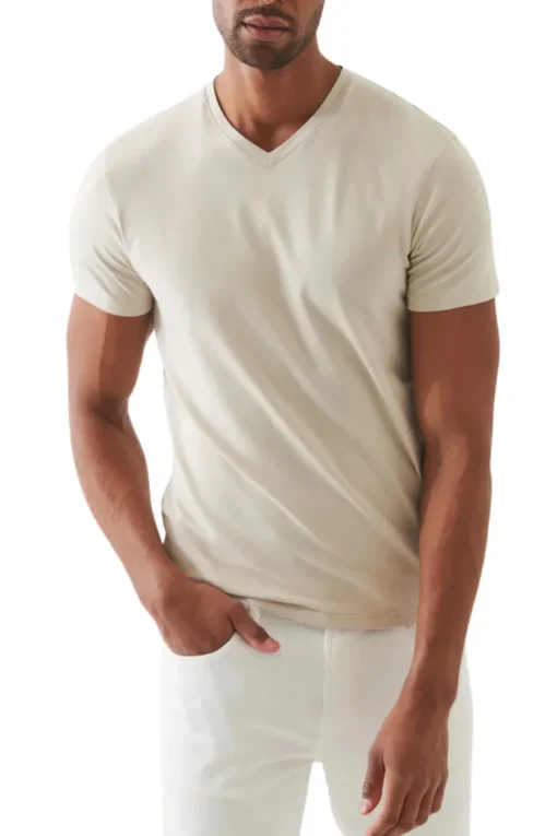 Pima Cotton Stretch V-Neck