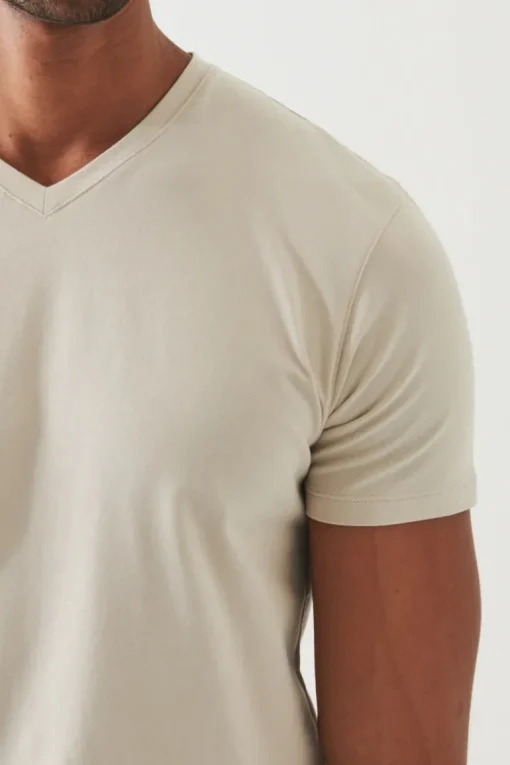 Pima Cotton Stretch V-Neck