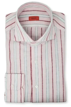 Pink Linen Stripe Shirt