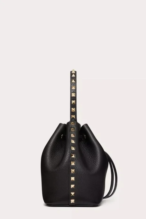 Rockstud Grainy Bucket Bag