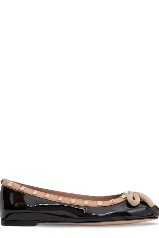 Rockstud Leather Ballerina