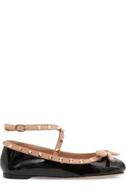 Rockstud Patent Leather Ballerina