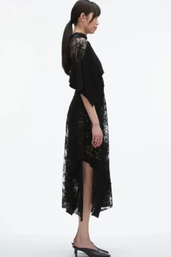 Sequin Lace Flounce Dress
