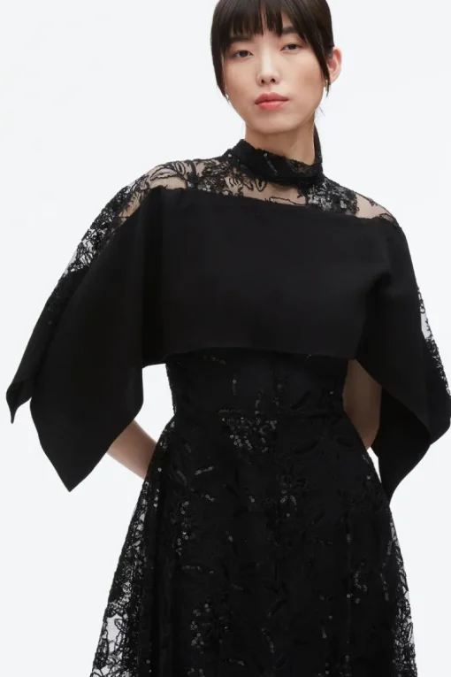Sequin Lace Flounce Dress