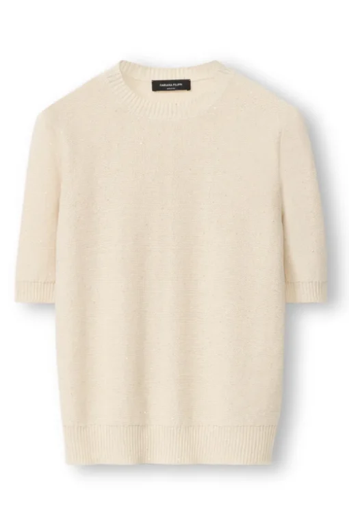 Sequin Short Sleeve Sweater