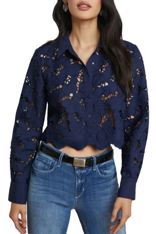 Seychelle Lace Cropped Blouse