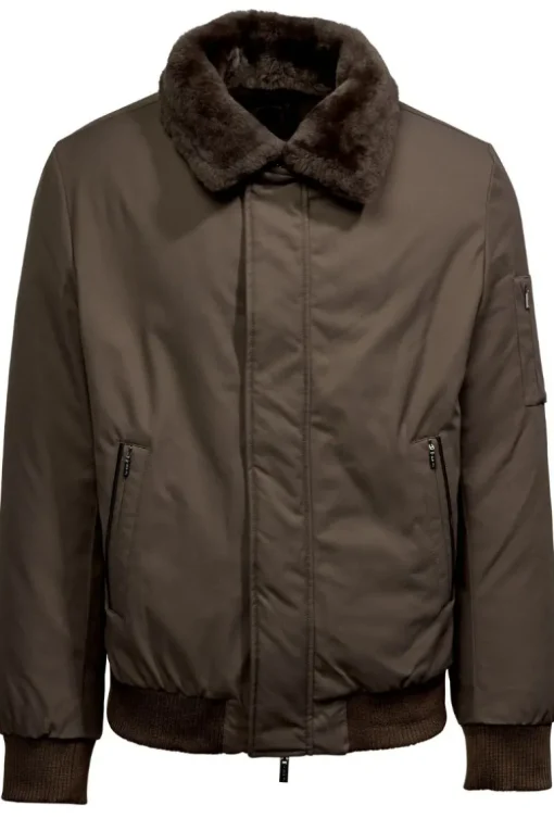 Shearling Collar Bomber