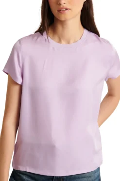 Silk Short Sleeve Crewneck