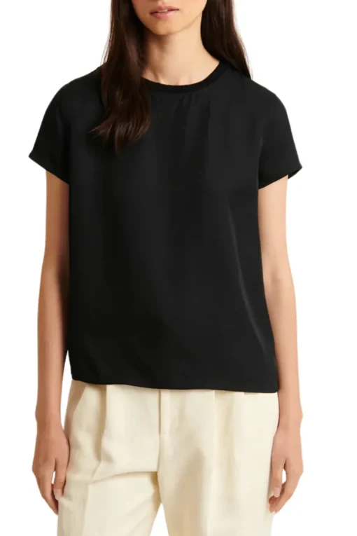 Silk Short Sleeve Crewneck