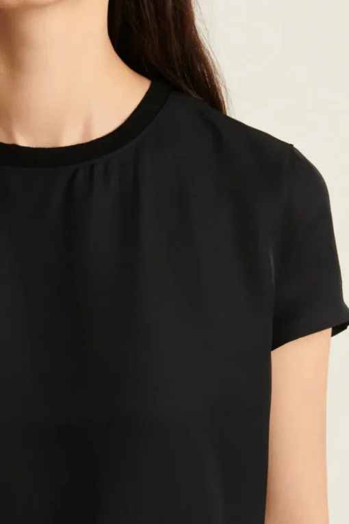 Silk Short Sleeve Crewneck