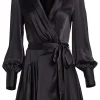 Silk Wrap Mini Dress