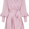 Silk Wrap Mini Dress
