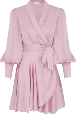Silk Wrap Mini Dress