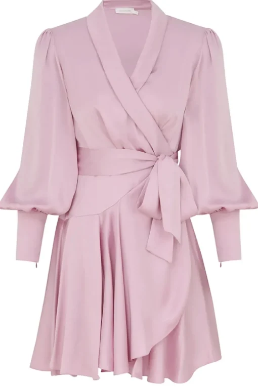 Silk Wrap Mini Dress