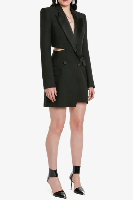 Slashed Tuxedo Dress