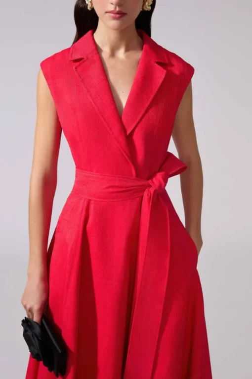 Sleeveless Belted Trench Dress