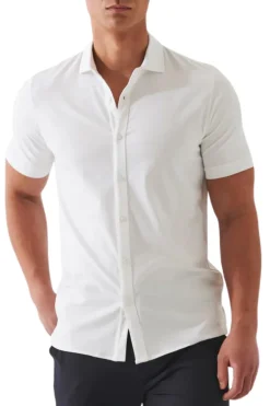 Stretch Button-Front Shirt