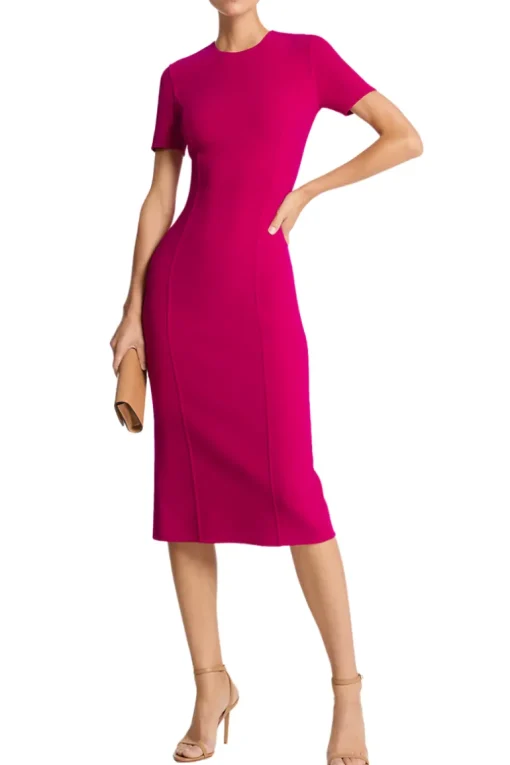 Stretch Wool Sheath Dress