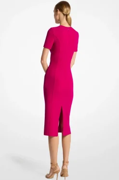 Stretch Wool Sheath Dress