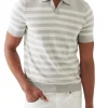 Striped Open Polo
