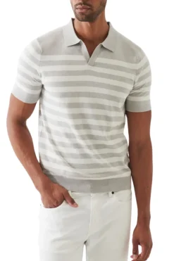 Striped Open Polo