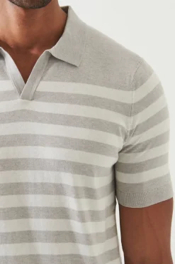 Striped Open Polo