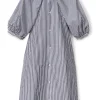 Striped Poplin Shirt Dress