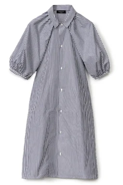 Striped Poplin Shirt Dress