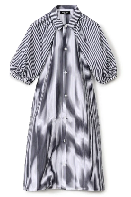 Striped Poplin Shirt Dress