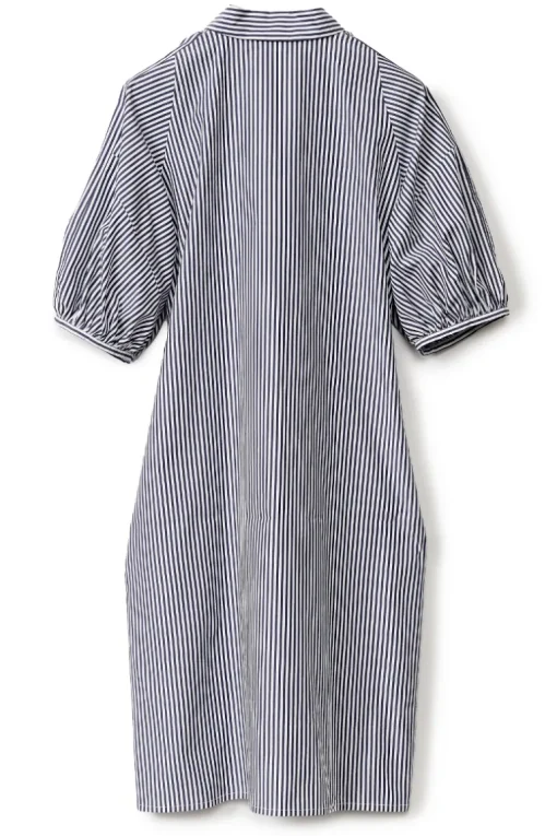 Striped Poplin Shirt Dress