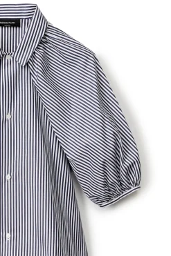 Striped Poplin Shirt Dress
