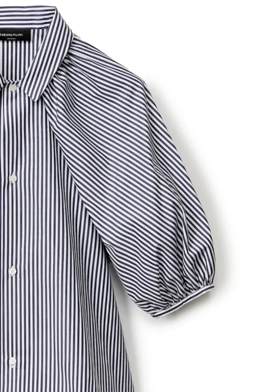 Striped Poplin Shirt Dress