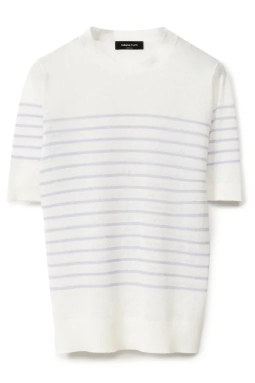 Striped Short Sleeve Sweater