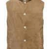 Suede Down Vest