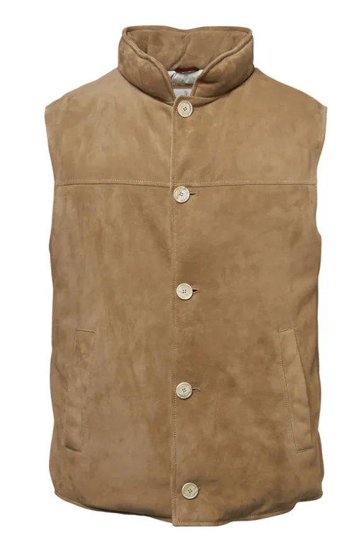 Suede Down Vest