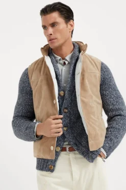 Suede Down Vest