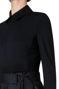 Techno Mesh Tape Intarsia Dress