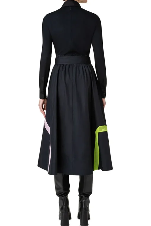 Techno Mesh Tape Intarsia Dress