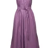 Techno Poplin Belted Dress