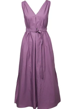 Techno Poplin Belted Dress