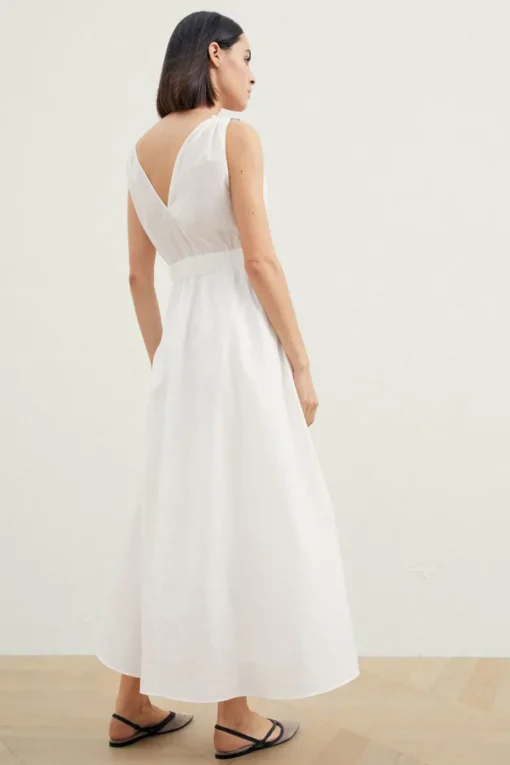 Techno Poplin Belted Dress