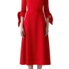 Tie-Sleeve Midi Dress