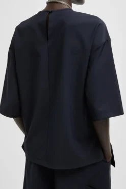 Tropical Wool Tie Front T-Shirt