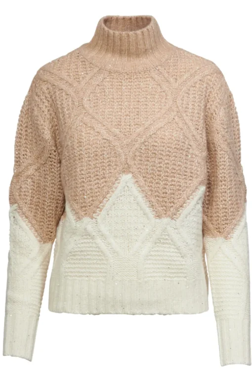 Two-Tone Diamond Sweater