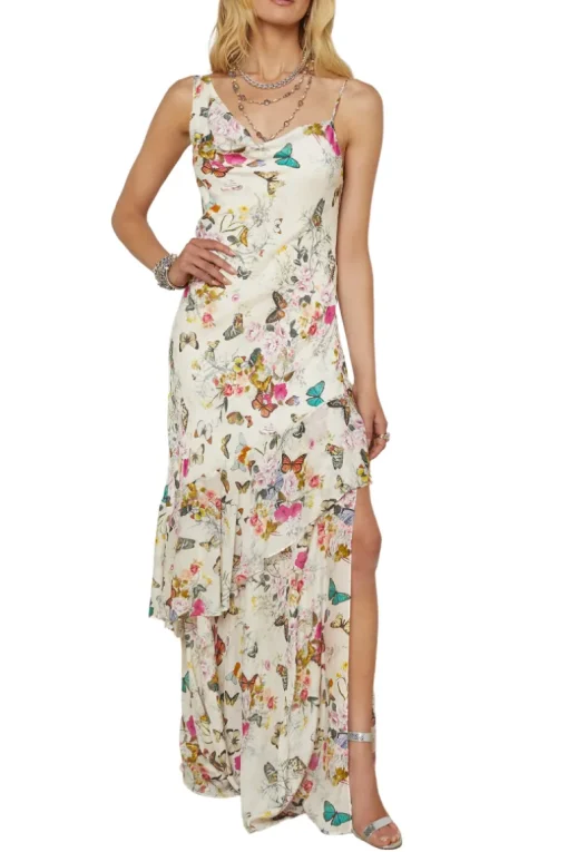 Viola Silk Cowl-Neck Gown