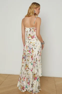 Viola Silk Cowl-Neck Gown