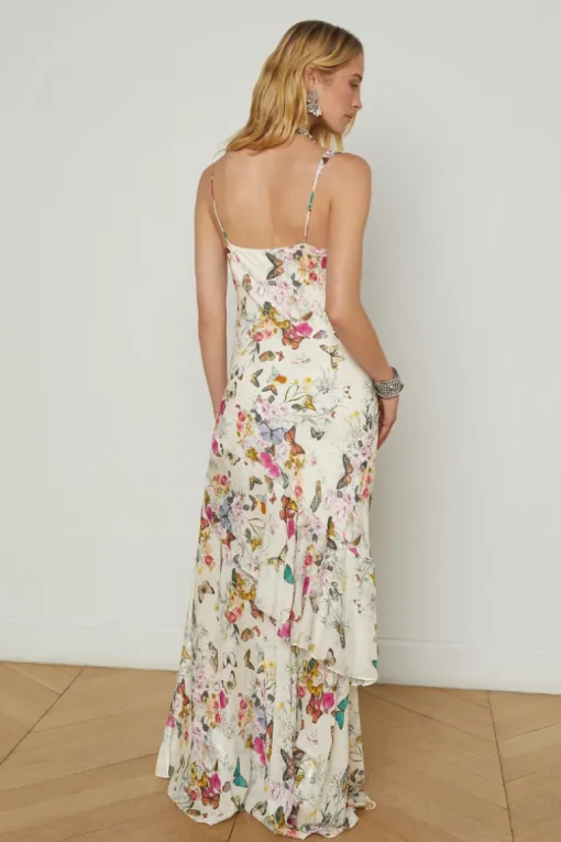 Viola Silk Cowl-Neck Gown